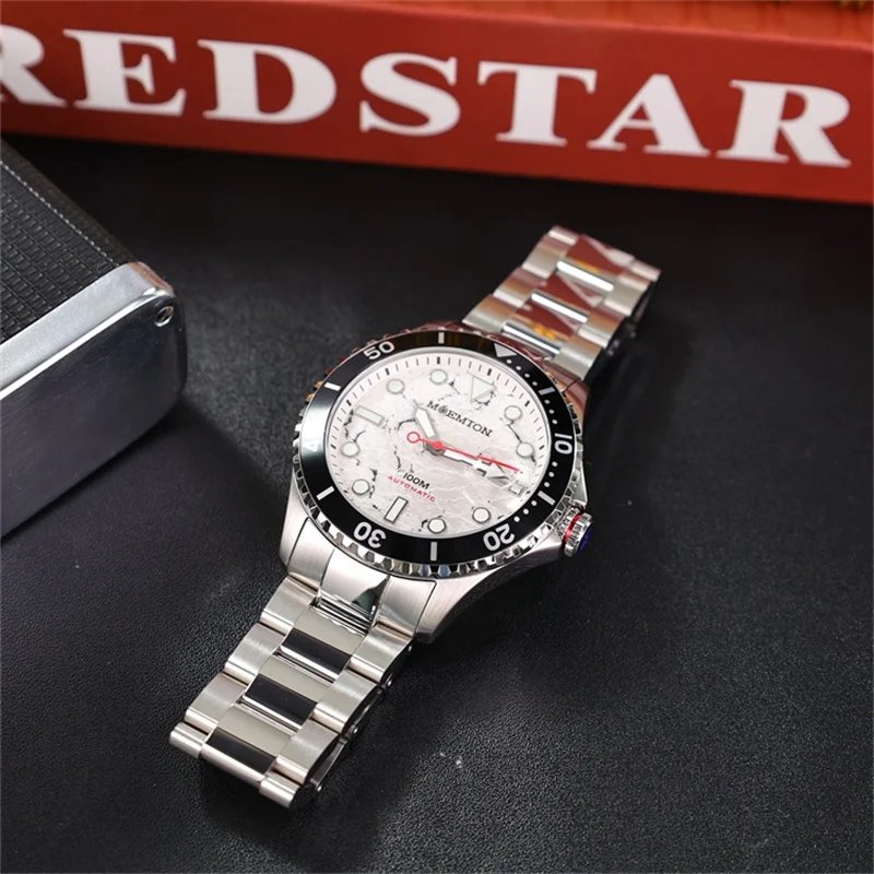 MOEMTON Original Men\'s mechanical watch Sapphire glass watch 10bar 100M waterproof sports diving watch Luxury Stainless steel