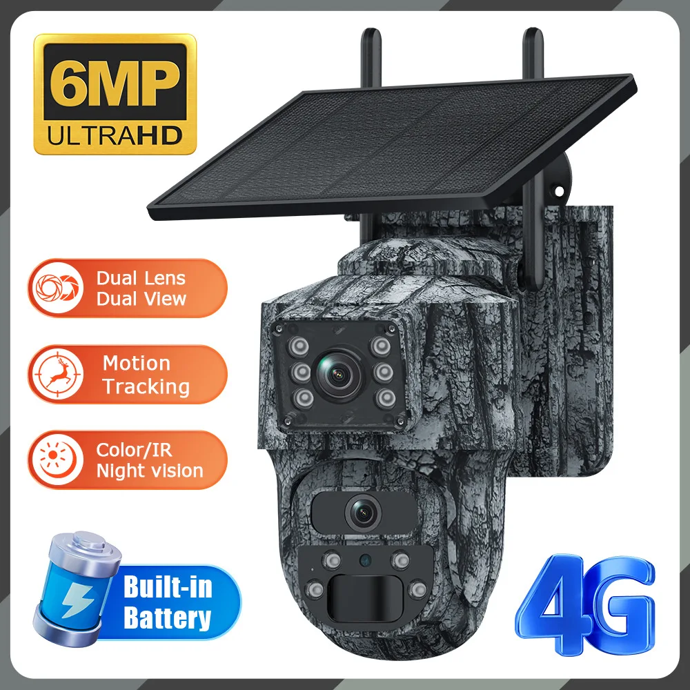 Ubox Cámara de caza solar WiFi 4G camuflaje – Detección PIR