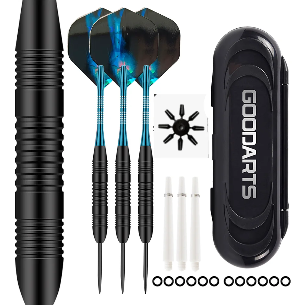 

3pcs Darts Metal Tip Set 23g Steel Tip Darts for Dartboard with Premium Aluminum Shafts 3 Nylon Shafts 3 Flights 3 Spring Rings
