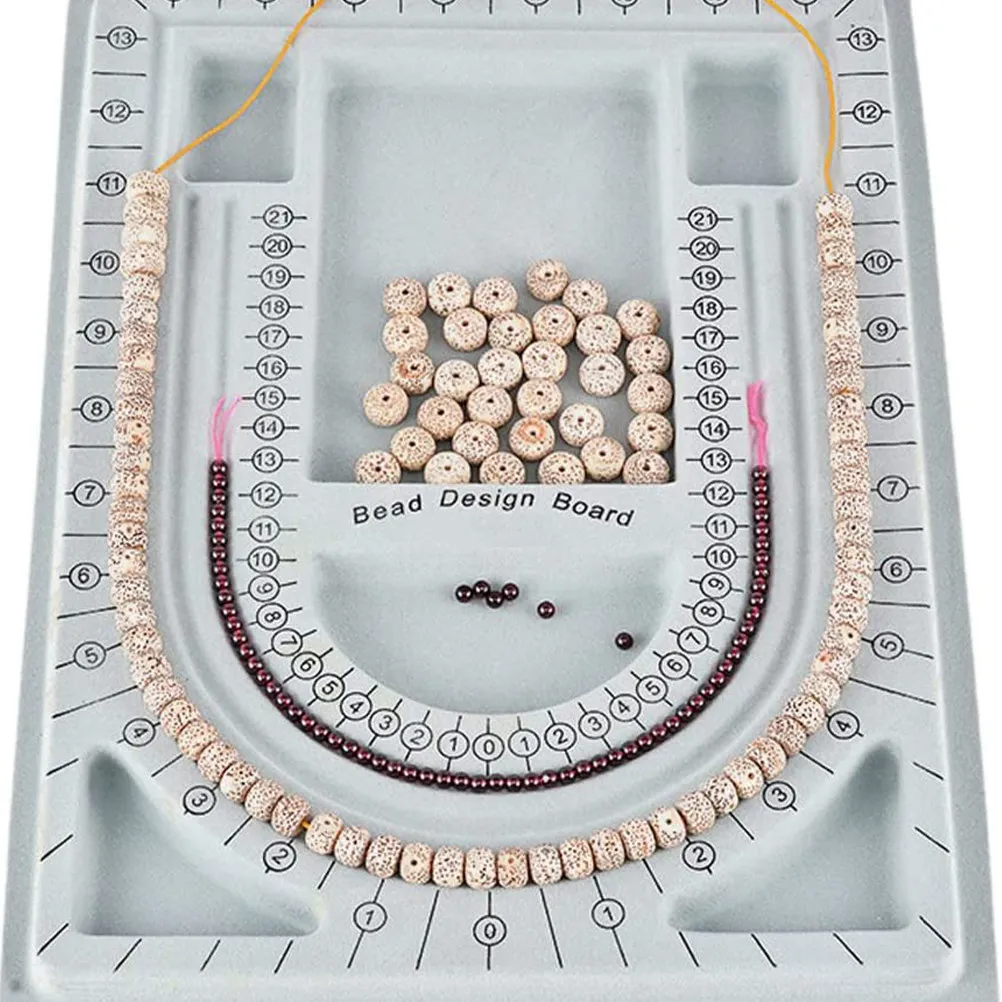 

2Pcs Necklace Design Board Bead Jewelry Tray Jewelry Making Supplies Beading Bracelet Measurement Tray Bead Design Board