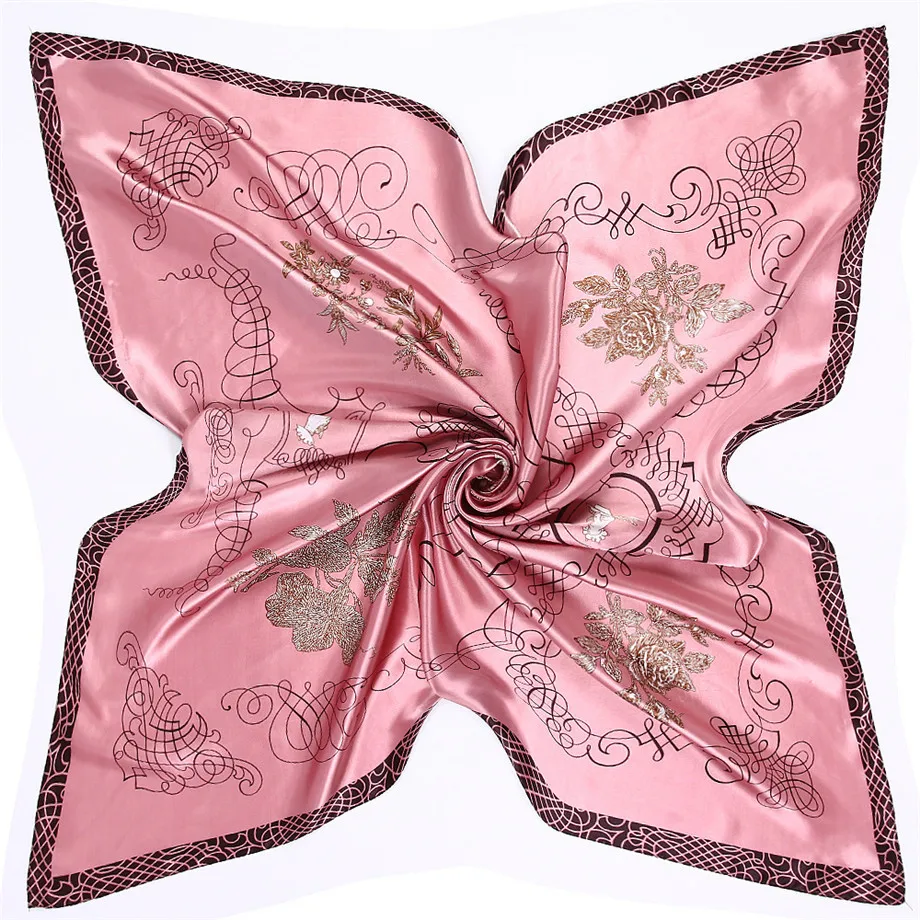 New Rich Tree Brand Winter Silk Scarf Women Neckerchief Female Kerchief Fashion Bandanna Scarves Handkerchief For Ladies