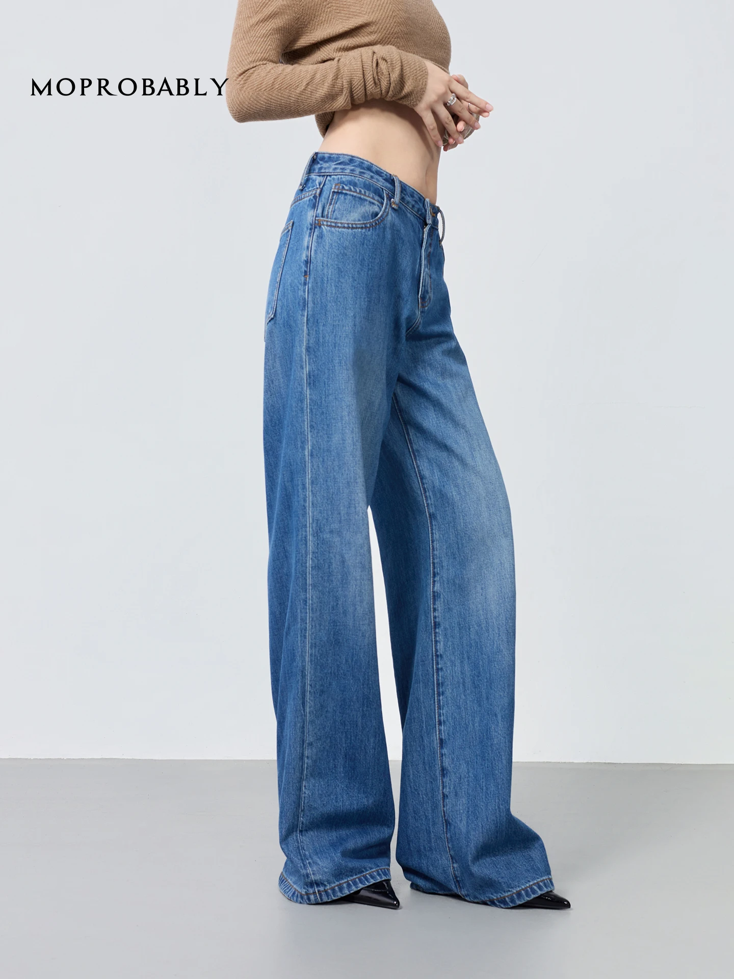 

Ретро джинсы прямого кроя из 100% хлопка, свободные универсальные длинные брюки, модные повседневные штаны для женщин от Li Ynuo