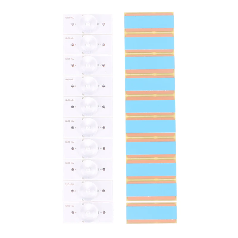 10Pcs General Direct Type 3V 6V Lamp Beads Repair Commonly Used LCD TV LED Backlight With Optical Lens Fliter