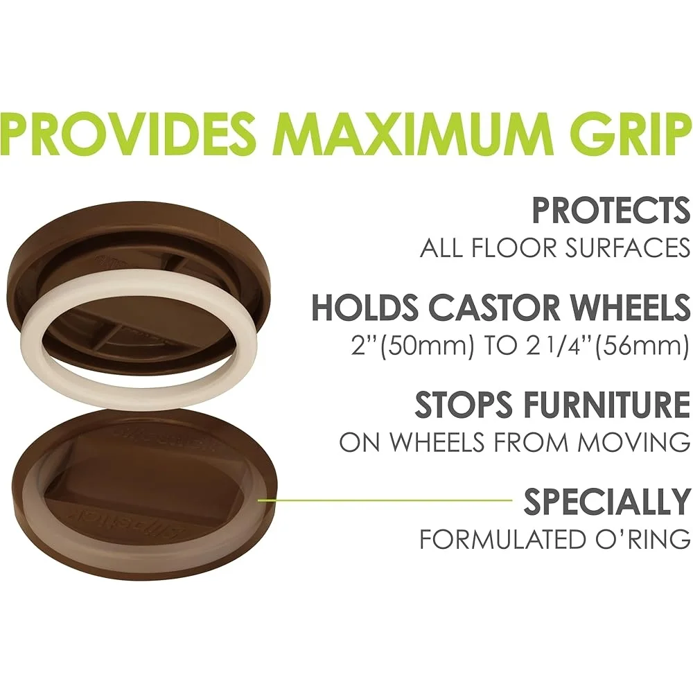 เฟอร์นิเจอร์ล้อ Gripper Caster ถ้วยชุด 4 เฟอร์นิเจอร์ขนาดใหญ่ป้องกันชั้น O-ring ล็อค Design รองรับ 550 ปอนด์แต่ละ