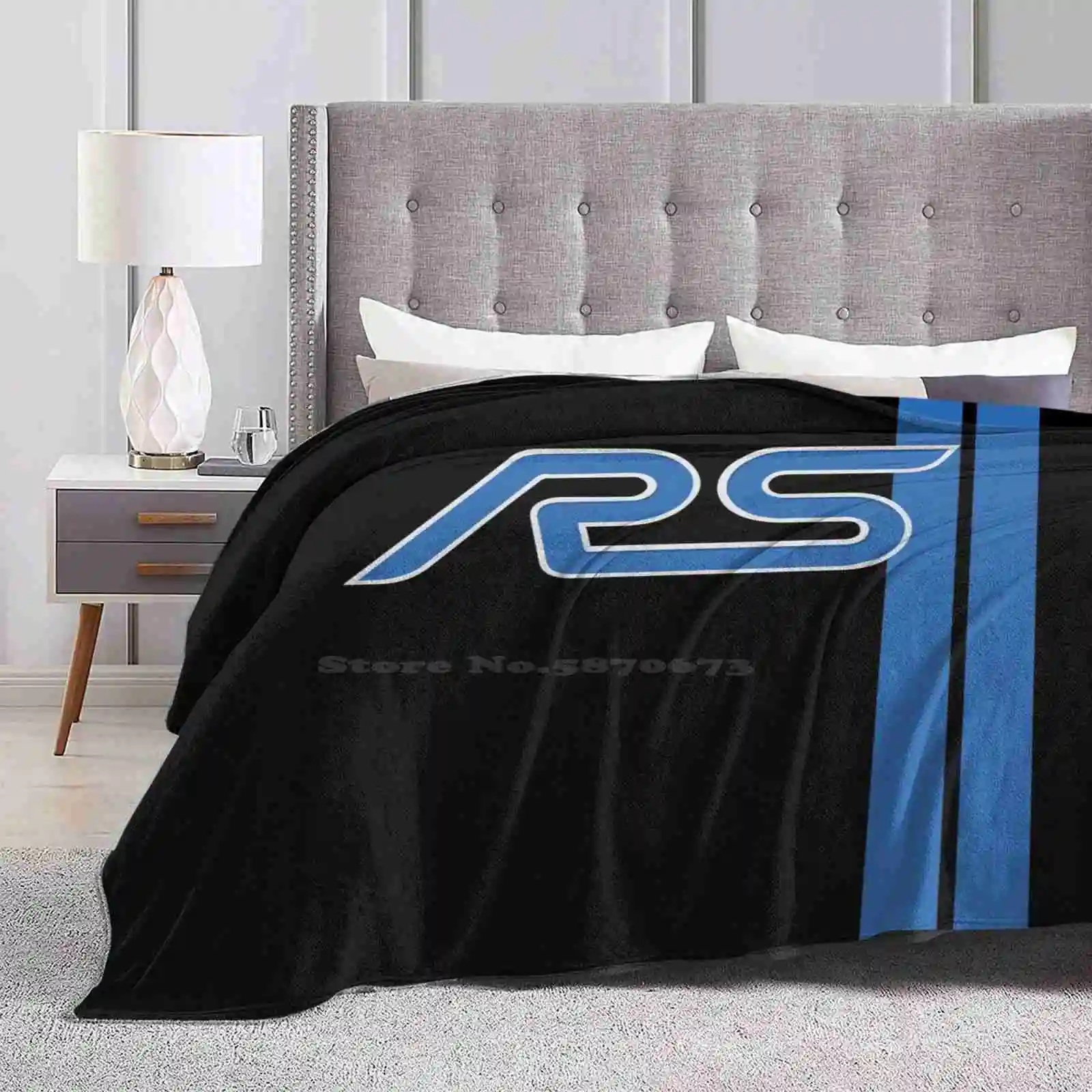 Rs Nitrous Blue Racing Stripes Creative Design Light Thin Soft Flannel Blanket Rs Fiesta St Rally Cross Rally X X Games