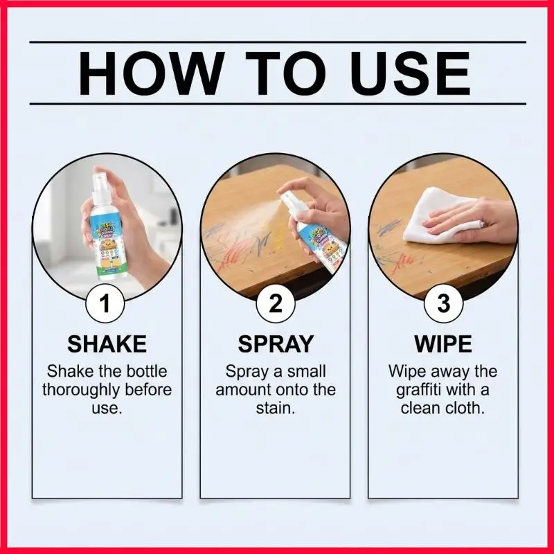 XX9B Daily Desk Cleanup Cleaner Graffiti Remover Quick Wipe Pump Bottle for Pen Lines, Writing Mess and Table Cleaning in School