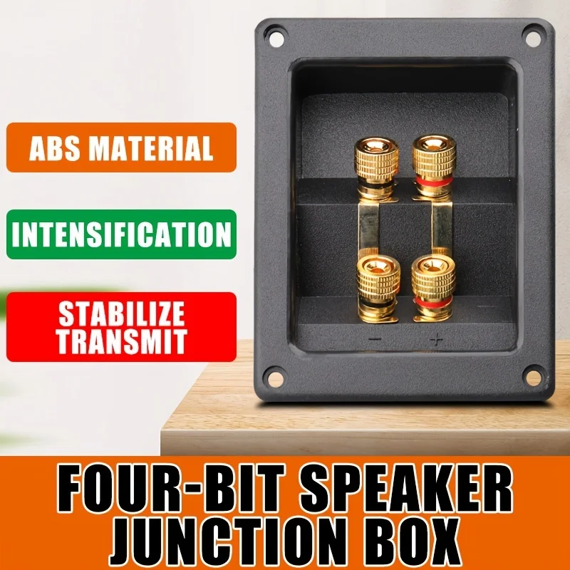 Speaker terminal box Square terminal box pure copper gold plated seed four-position wire terminal board Thickened Plastic speake