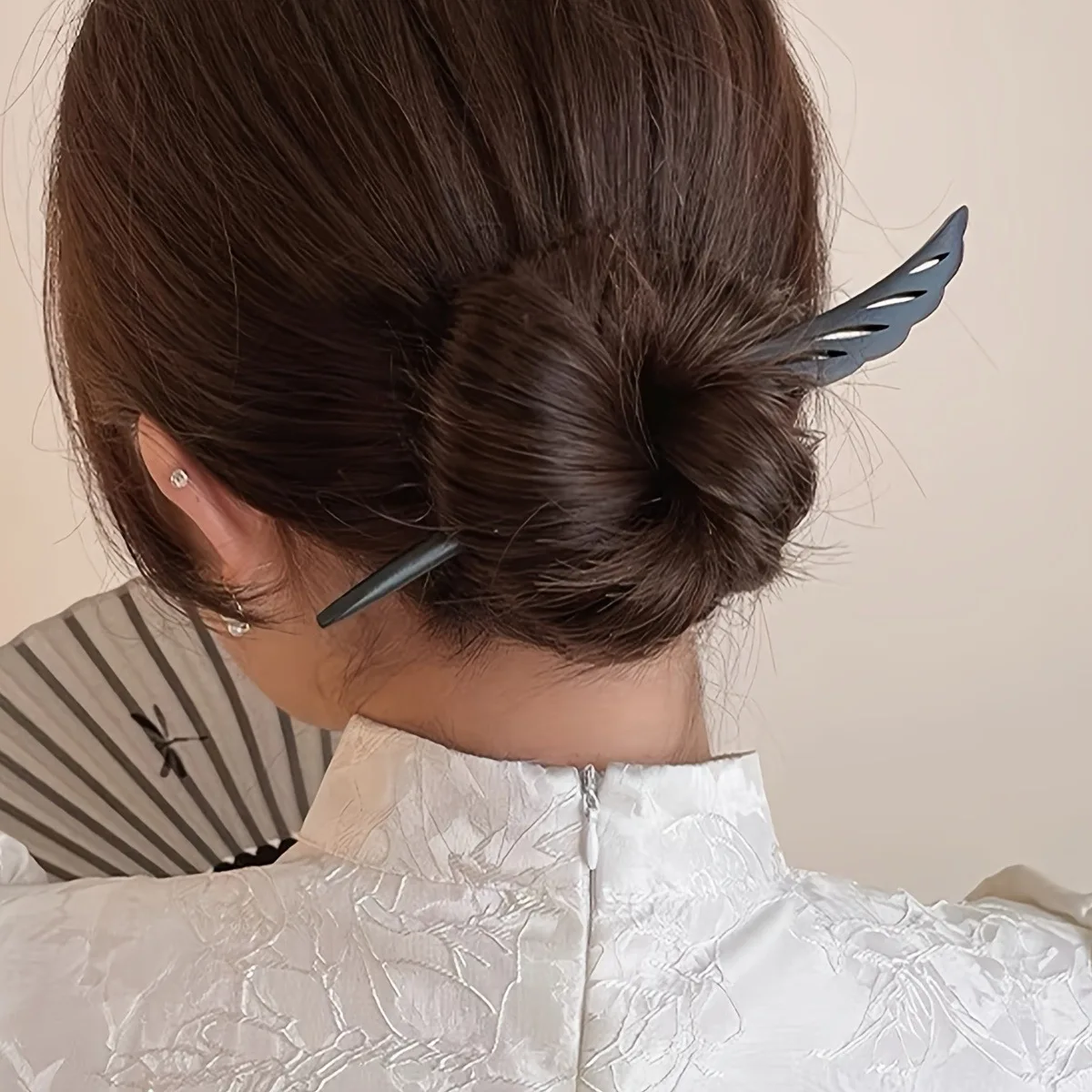 1pc Vintage Chinese Style Hair Accessory Wooden Sandalwood Hair Stick Disc Hair Tools Simple Women\'s Hair Accessory Hair Needle