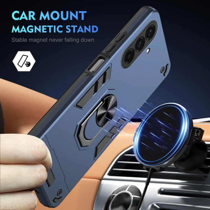 For Samsung Galaxy A37 Case Car Magnetic Holder Metal Ring Shockproof Armor Phone Cases For Samsung Galaxy A37 Back Cover