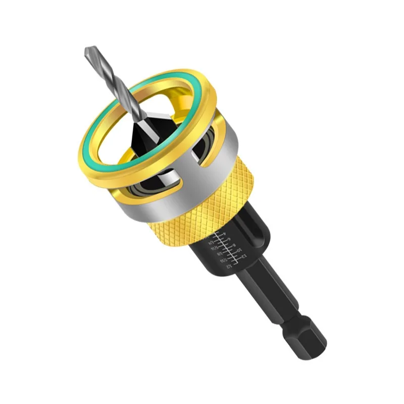 For Limit Four-edge Countersunk Bit Alloy Taper Drill, Adjustable Depth Step Hidden Screw Countersunk Head