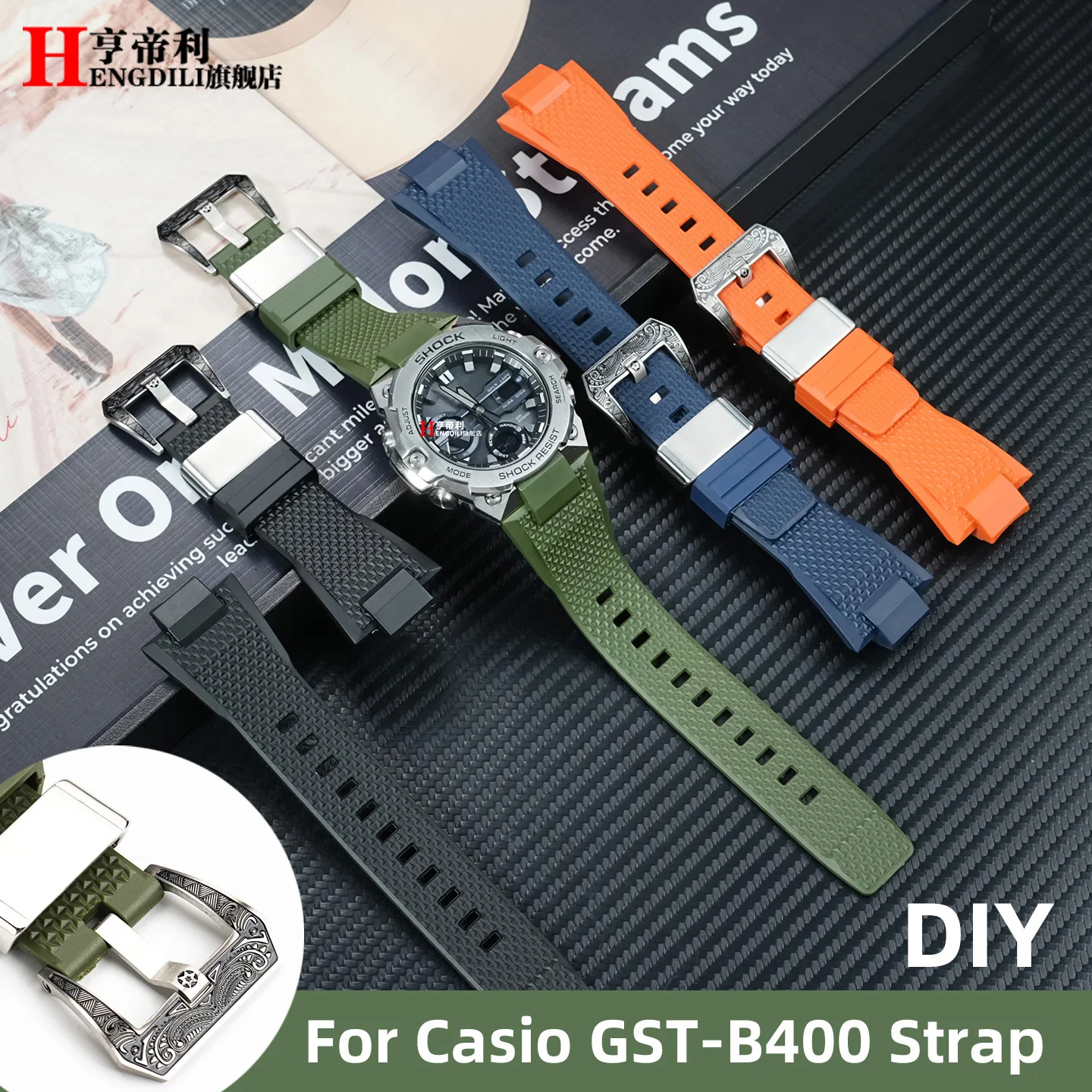 

Сменный резиновый ремешок из смолы своими руками для Casio G-Shock GST-B400 «Железное сердце», водонепроницаемый спортивный ремешок для преобразования