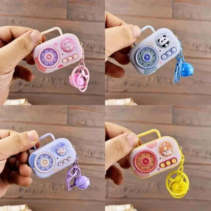 95AF Mini Music Recorder Keychain Cartoon Music Box Keychain With Recording And Playback Functions For Personalizations
