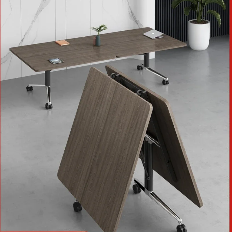 

Folding conference table training and chair combination office strip movable splicing telescopic multi-function folding desk