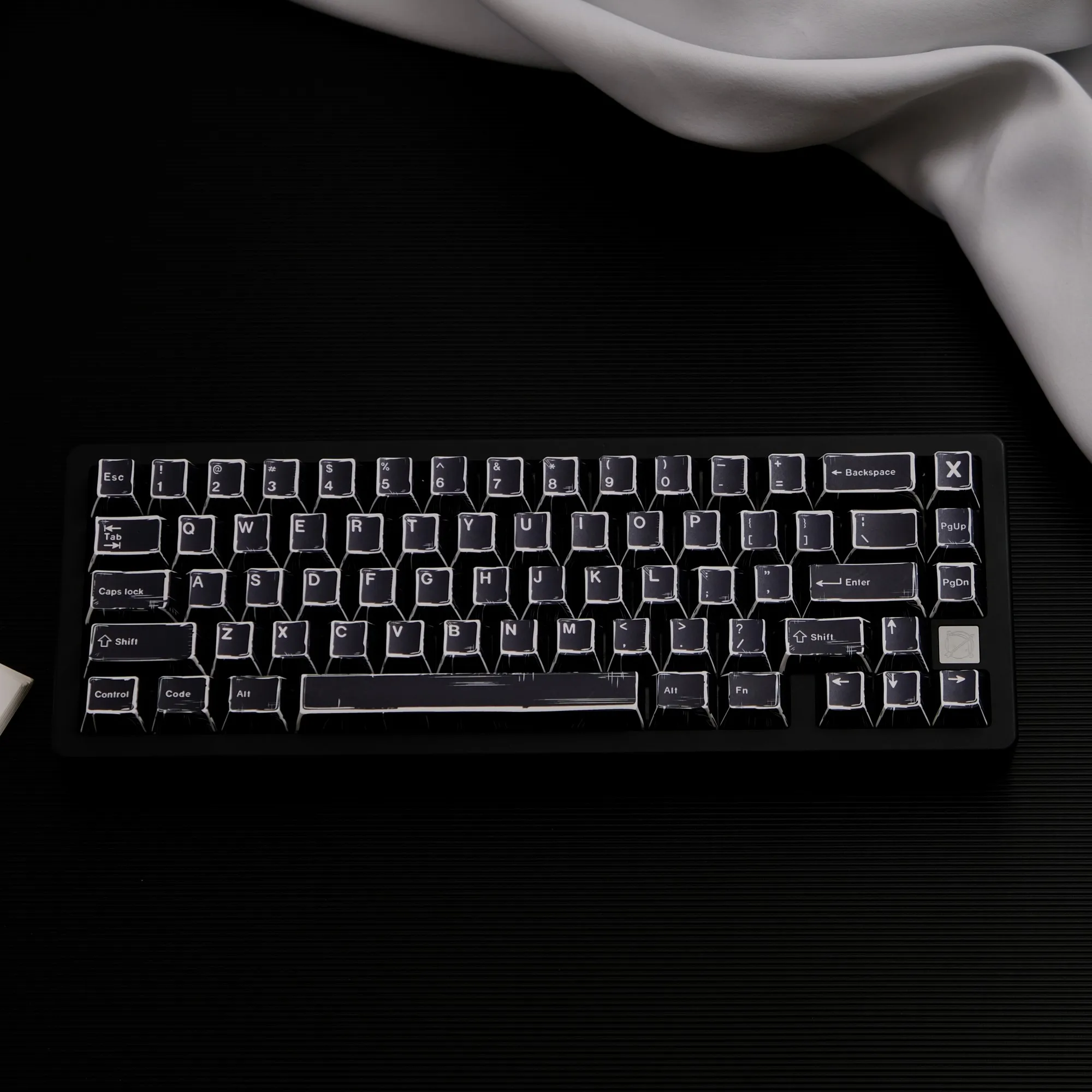 Comic Black Keycaps  PBT Cherry Profile 151 keys Five-sided Dye Sub For Mechanical Keyboards ISO Layout 7U Space bar HI75