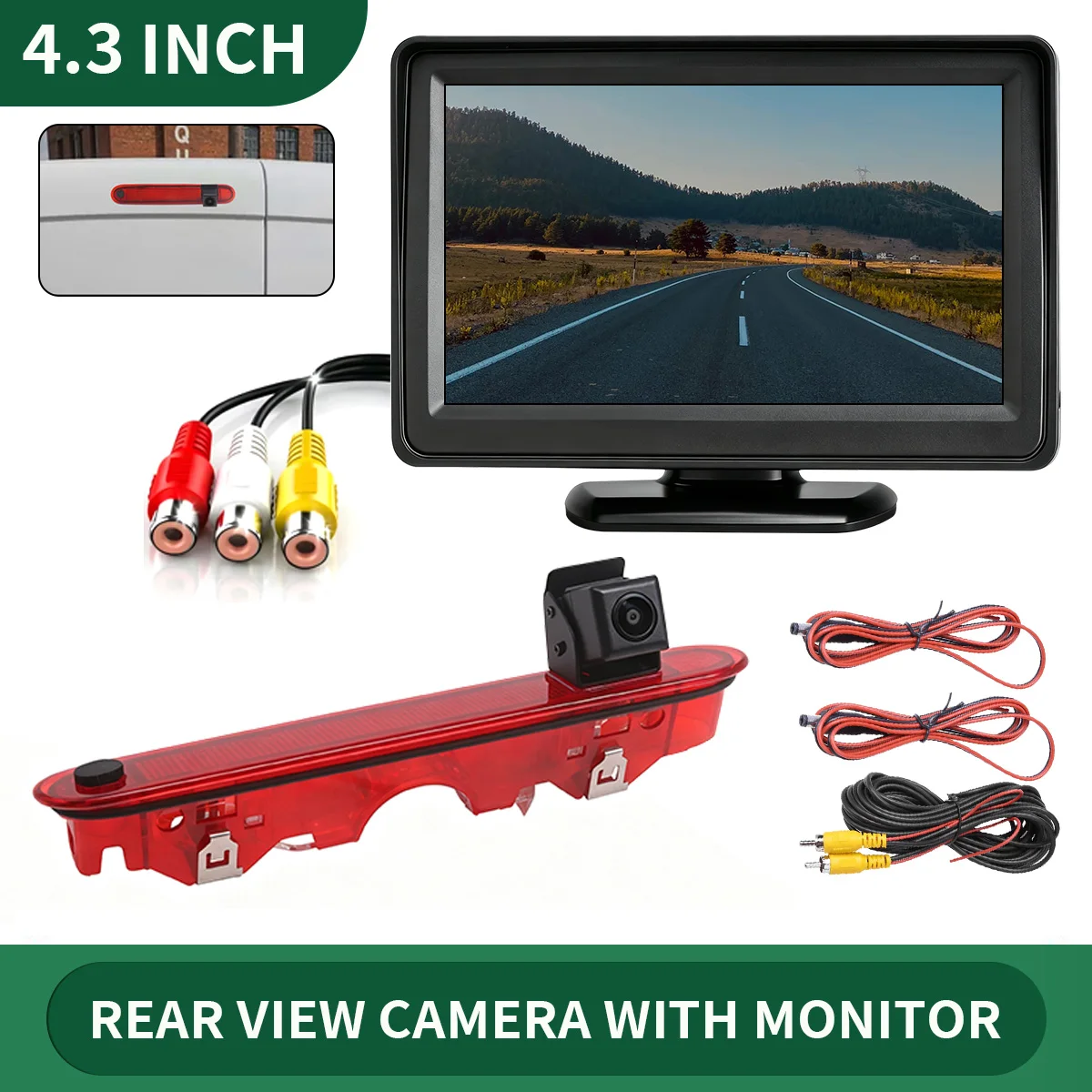 Car Brake Light Raer View Camera With 4.3 Inch LCD Monitor for Renault Kangoo 2007-2021 For Mercedes Benz Citan 2012-2021