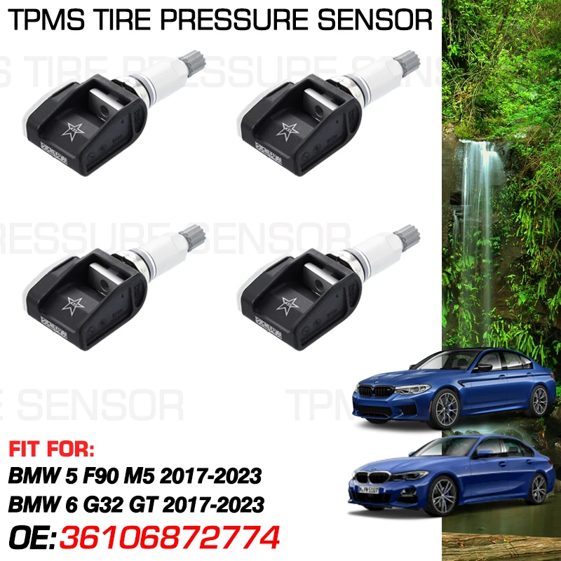 433 MHz For BMW 5 F90 M5 2017-2023 BMW 6 G32 GT 2017-2023 Car Tire Pressure Monitoring Sensor 36106872774 0009052102 A0009052102