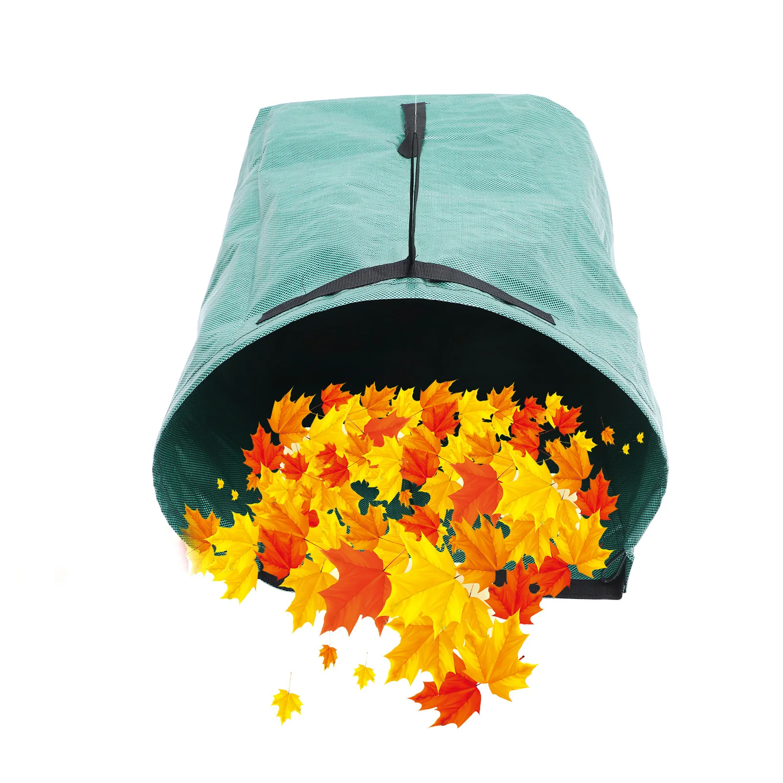 

Large Yard Leaf Collection Dustpan Type Bag Semi Circular Garden Leaves Collector Reusable with Reinforced Handles
