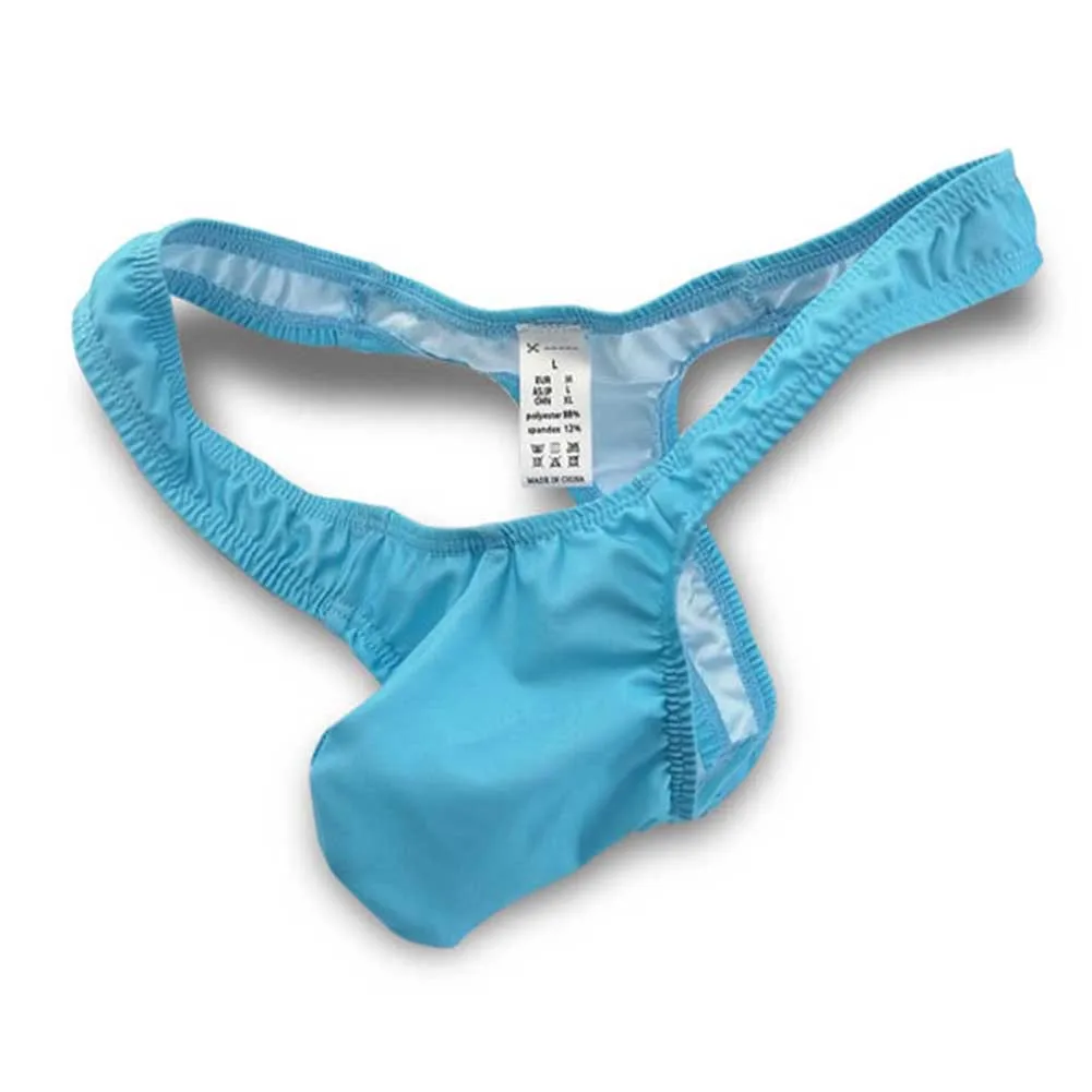 

Men's Breathable Low Waist Underwear Thong Design Solid Color Underpants with Pouch for Secure and Comfortable Fit
