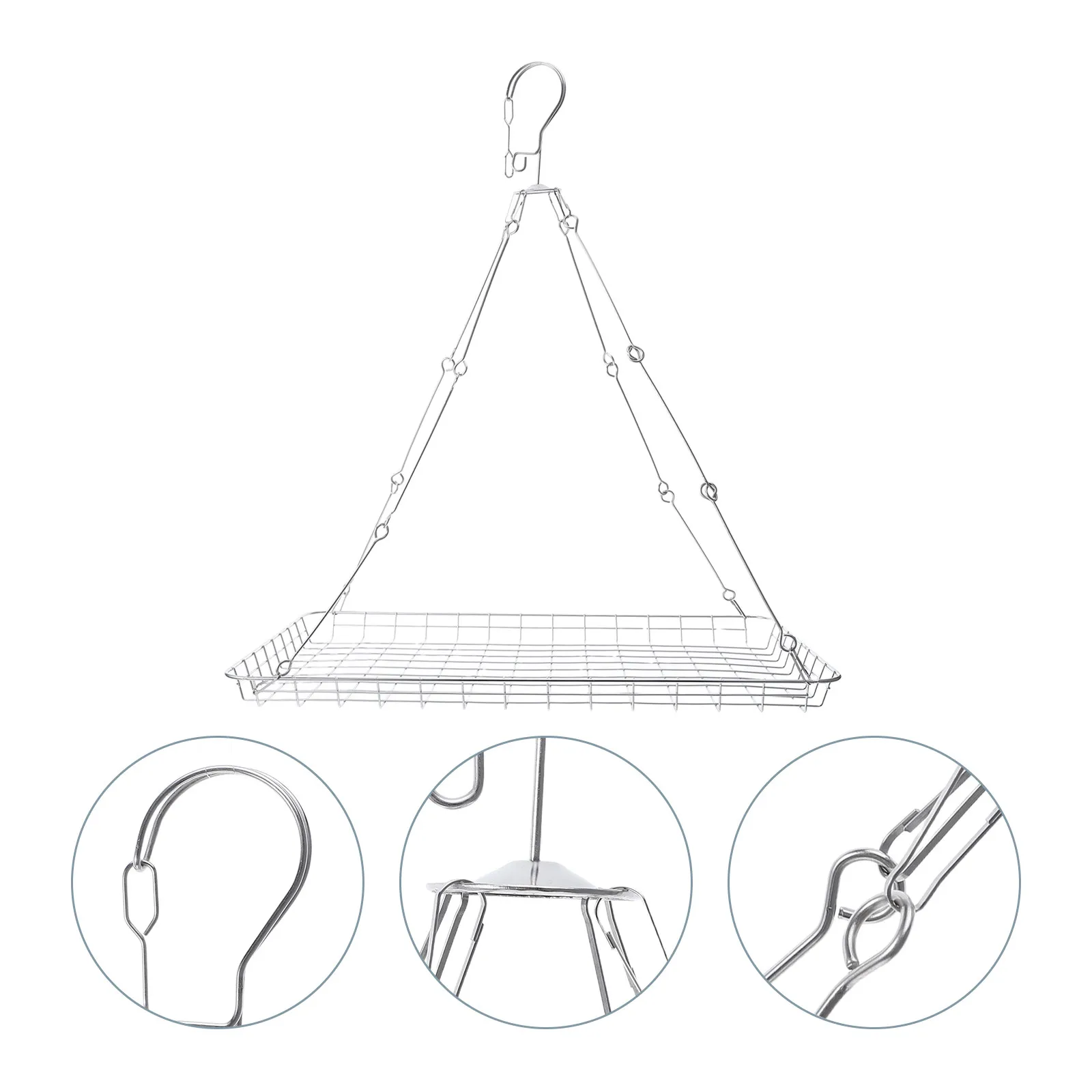 Stainless Steel Garlic Herb Drying Rack Hanging Mesh Kitchen Onion Drying Rack Basket for Herb Flower Fruits Dried Herbs Hanging