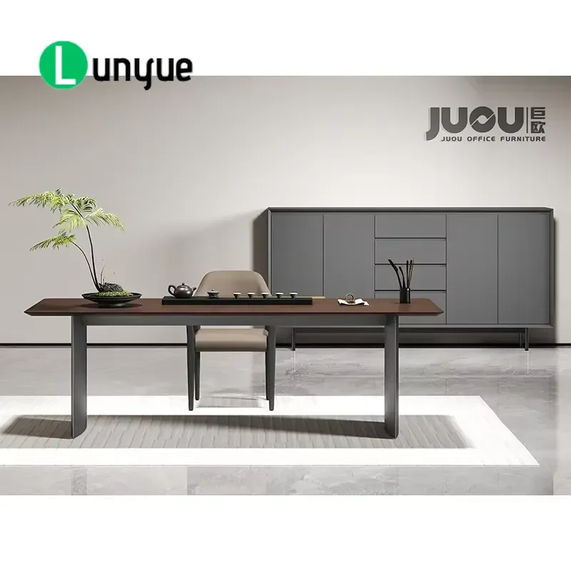 Modern Solid Wood Coffee Table Set with Metal Legs Large Long Board New Design Commercial Office Furniture Durable Stylish
