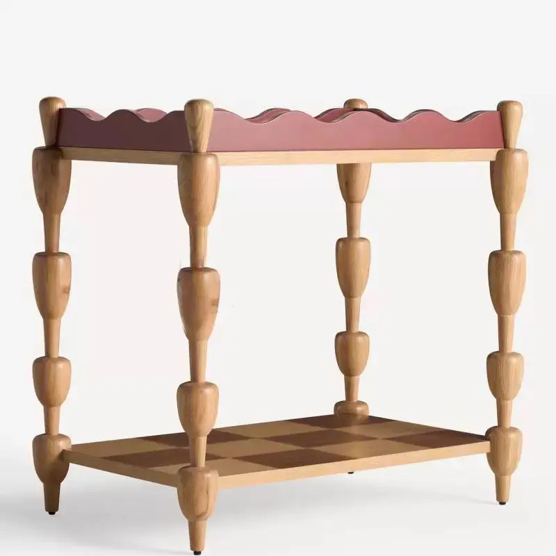 

X-S retro solid wood edge few living room small apartment medium antique sofa side table corner few shelves