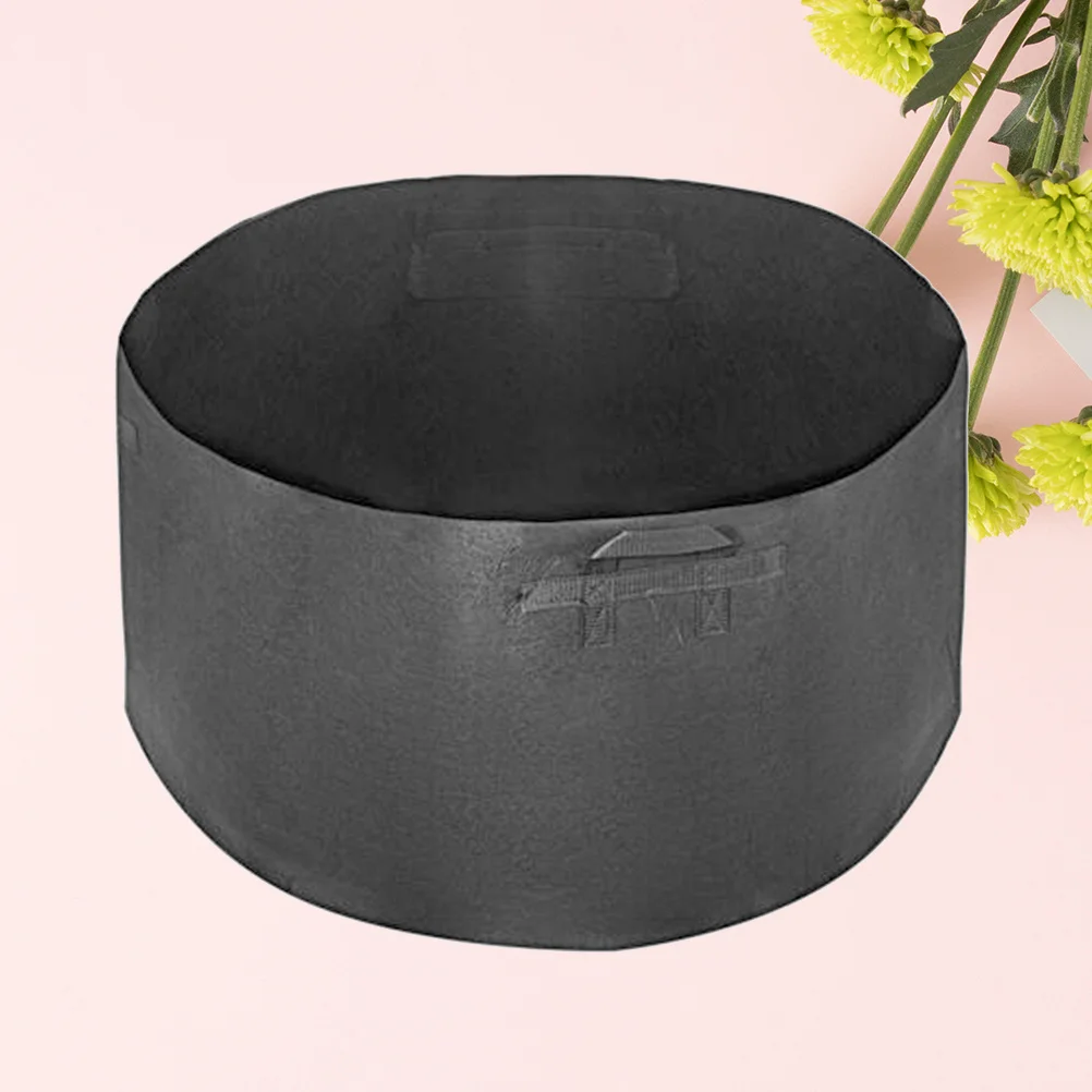 

Round Felt Planting Bag Black Durable Breathable Non-Woven Fabric Flowerpot Organizer Environmental Protection Bag for Home