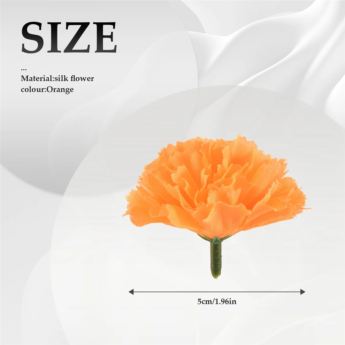 BOFF-Cabezas de flores de caléndula a granel, 100 Uds. Cabezas de flores artificiales para manualidades de guirnaldas, flores falsas de caléndula de seda, naranja