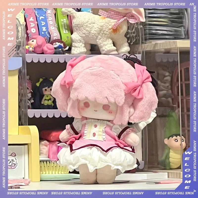 20CM Anime Kaname Madoka Puff Plush Doll Modaka Pink Girl Cosplay Soft Plush Doll Body Dress Up Cotton Stuffed Room Decor Gifts