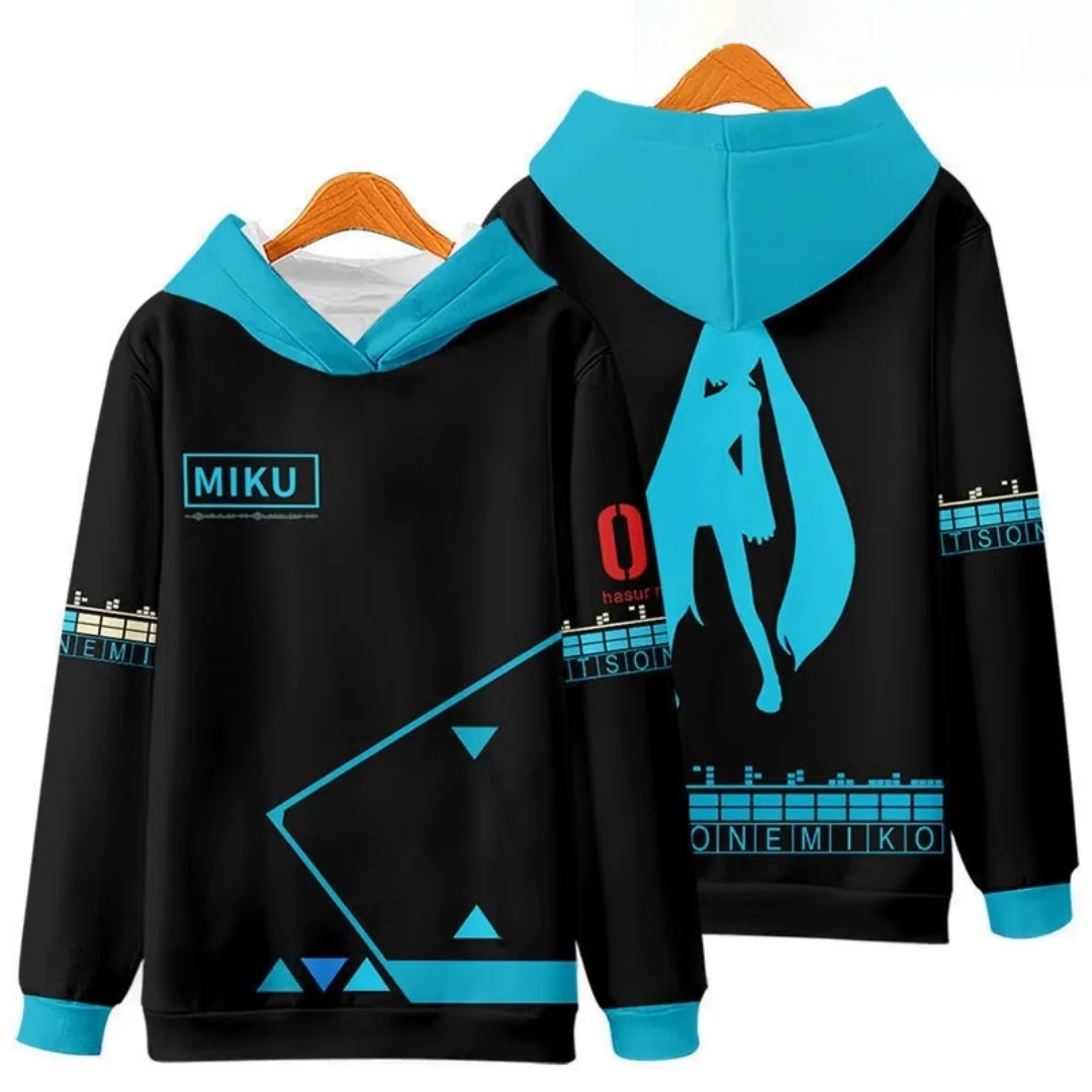 Hatsune Miku Anime Charakter Print Damen Winter Hoodie Gemütlich Weich Warm Pullover Sweatshirt Für Frauen Mädchen Niedliche Grafik Mode