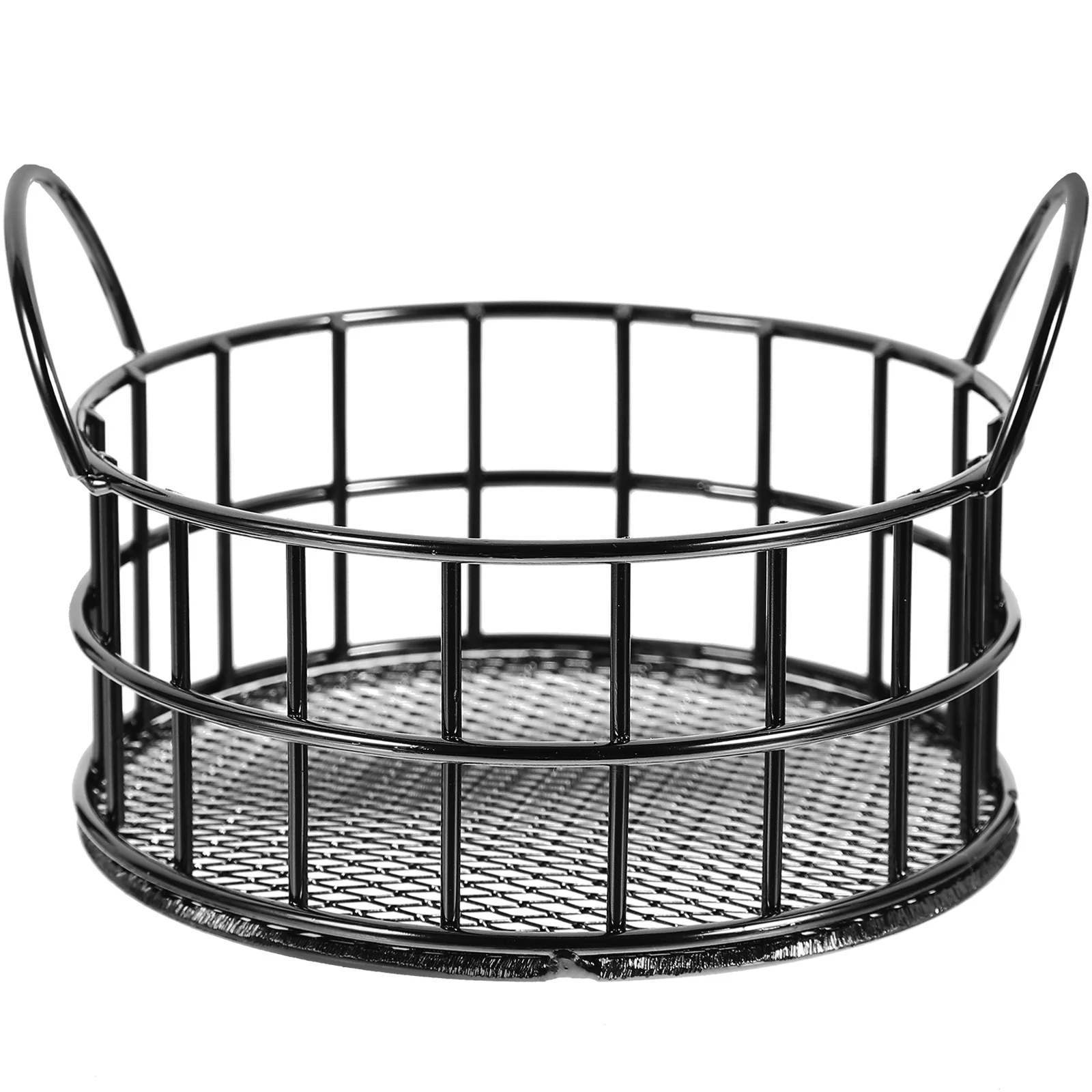 Snack Container Desk Storage Box Basket Baskets Metal Grid Makeup Black Wrought Iron