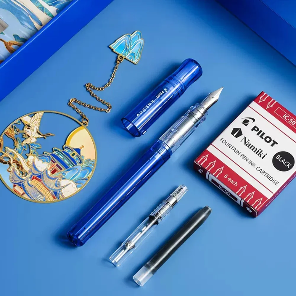 New Japan PILOT Baile KaKuno penna stilografica faccia sorridente vetro blu confezione regalo limitata Set penna pratica per studenti F/M materiale scolastico