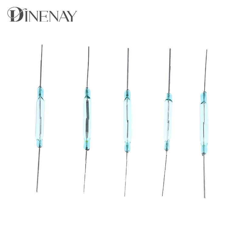5 stücke 4x28mm grünes Rohr Silber Pin Reed Schalter Sensor normaler weise offen DIY magnetisches Reed schaltet elektronisch