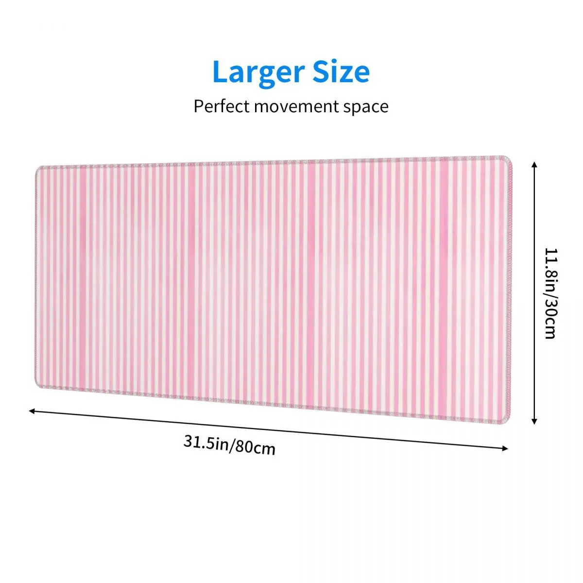 Large Mouse Pad Pale Pink White Stripes Gamer PC Laptop Mats Keyboard Carpet Computer Gaming Office Accessories Desk Mat