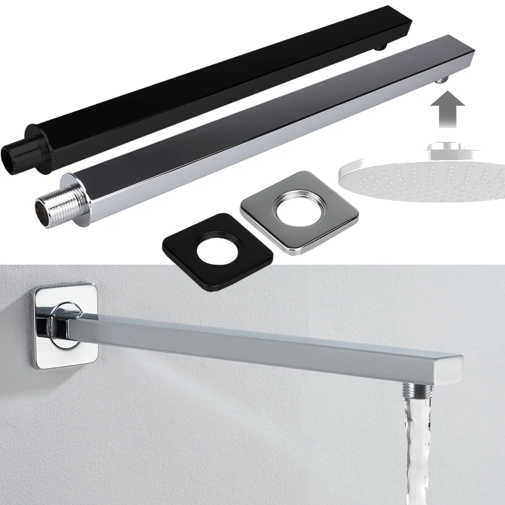 

Shower Arm 30/40cm Stainless Steel Shower Arm Wall Arm for Shower Head Rain Shower G1/2 Thread Square Shower Extension Arm