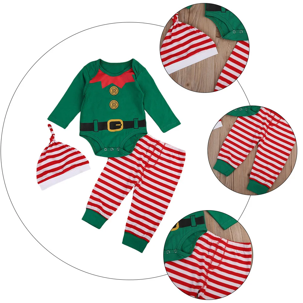 3-delige kerstrompertjes voor baby pasgeboren jumpsuits met lange mouwen kinderkleding babykleding outfits pyjama's