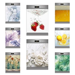 Vivid Strawberry Fruits Splash Dishwasher Sticker Decor Kitchen Waterproof Vinyl Retro Floral Art Mural Cabinet Door Panel Decal