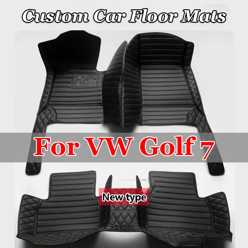 Car Floor Mats For Volkswagen VW Golf 7 7.5 GTE GTD GTI 2012~2020 Carpets Leather Mat Rugs Pad Interior Parts Car Accessories