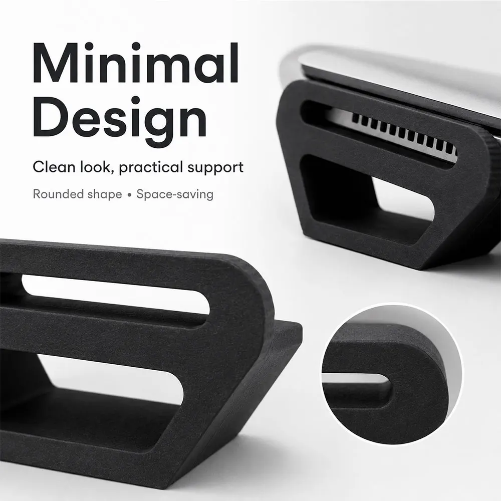 Rafford Laptop-Seitenständer, tragbarer ergonomischer Notebook-Ständer, rutschfest für den Schreibtisch, Kühlluftzirkulation für MacBook und Laptops – Detail 5