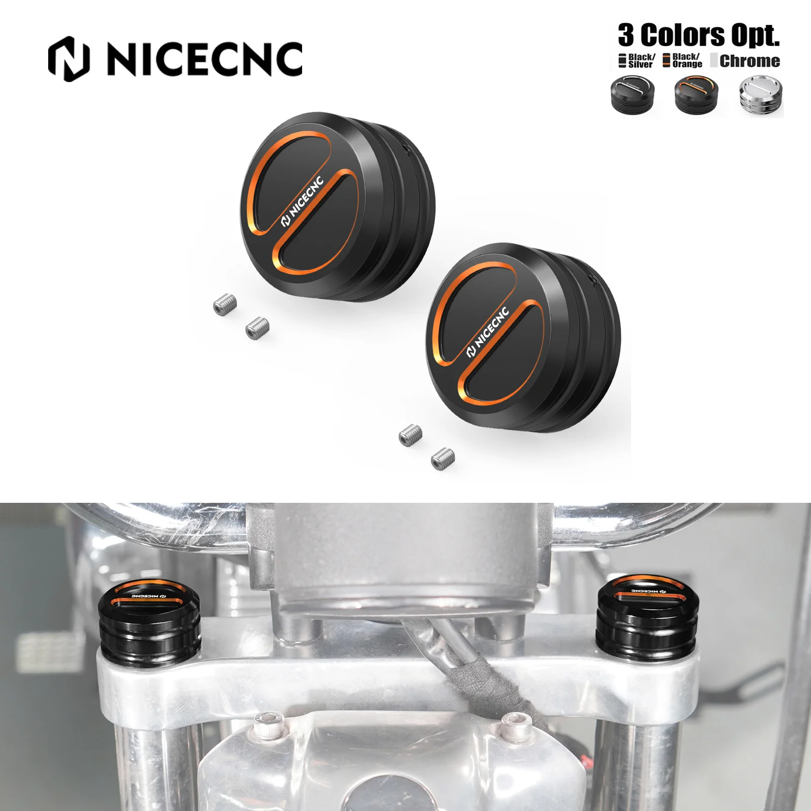 

NICECNC Upper Fork Cover for Harley Sportster 883 Super Low XL883L 1200 Custom XL1200C Forty Eight XL1200 Street Bob FXBBS 114