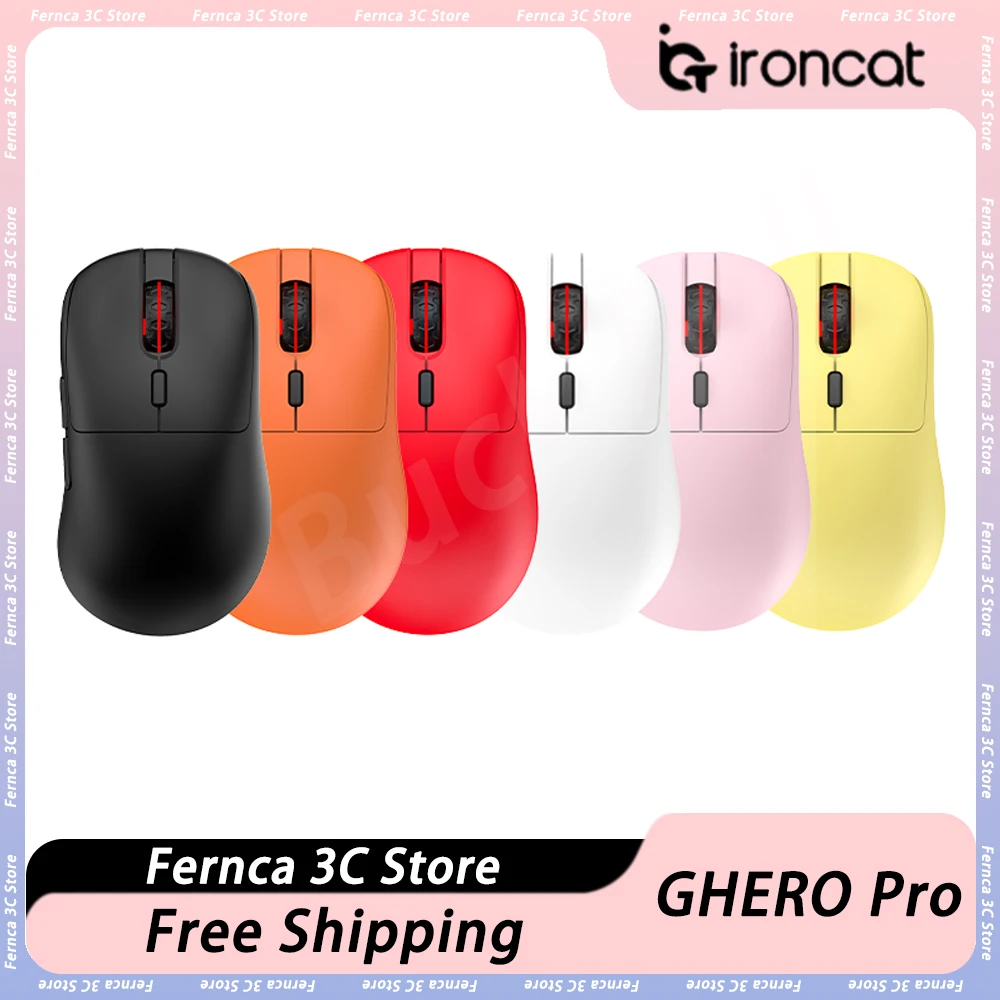 Incott GHERO Pro Mouse Dual Mode Wireless RGB Low Latency PAW3395 Sensor Gaming Mouse Ergonomics Pc Gamer Accessories Office