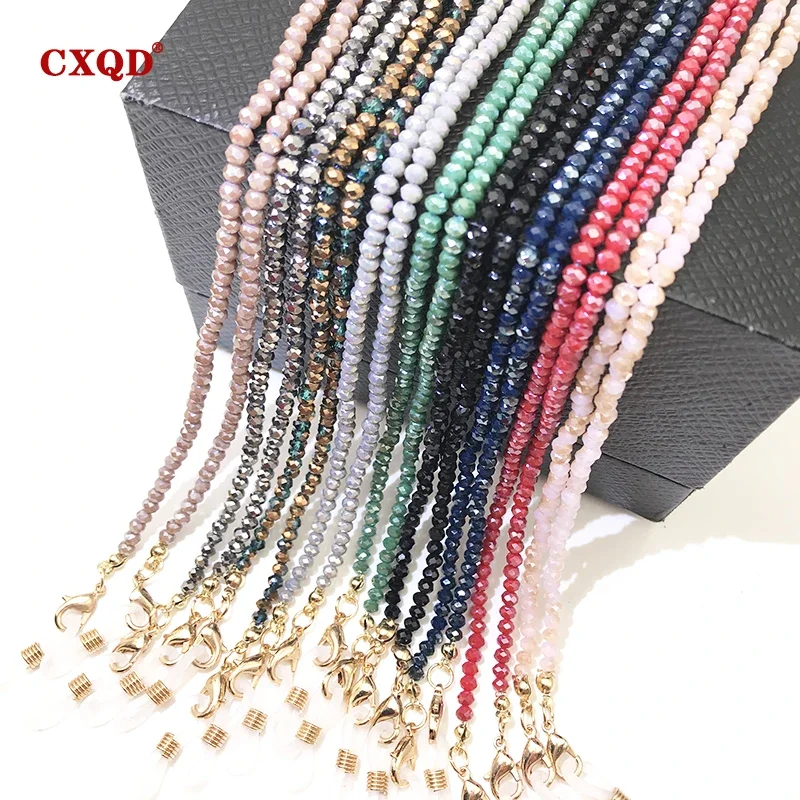 Moda artesanal 3mm galvanizado óculos de leitura corrente frisado cordão óculos de sol feminino cabos máscara titular presente