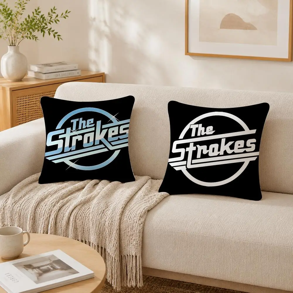 The S-Stroke Rock Band Logo Cushion Cover Plush Decorative Pillow Case With Hidden Zipper Cutecore Room Decor For Home