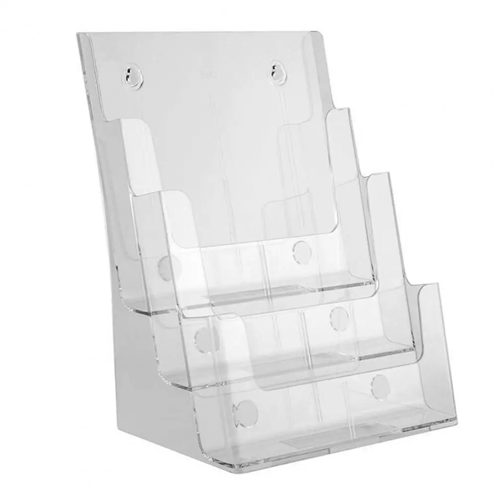 Imagem -04 - Acrílico Inclinado Brochura Titular Wall Mount Organizador de Bancada para Folhetos 3-tier