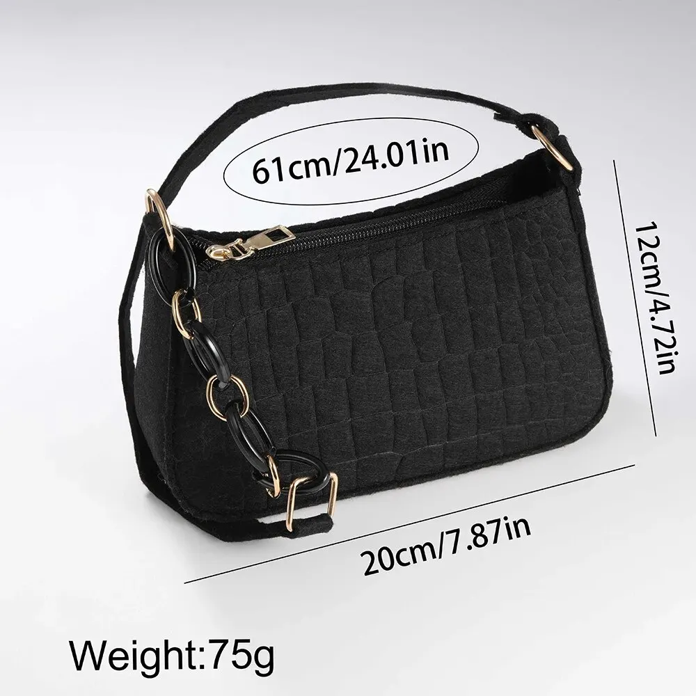 Female Fashion Watch Simple Leather Quartz Wristwatch Women Felt Underarm Bag Single Shoulder Bag Set Dress Clock Montre Femme