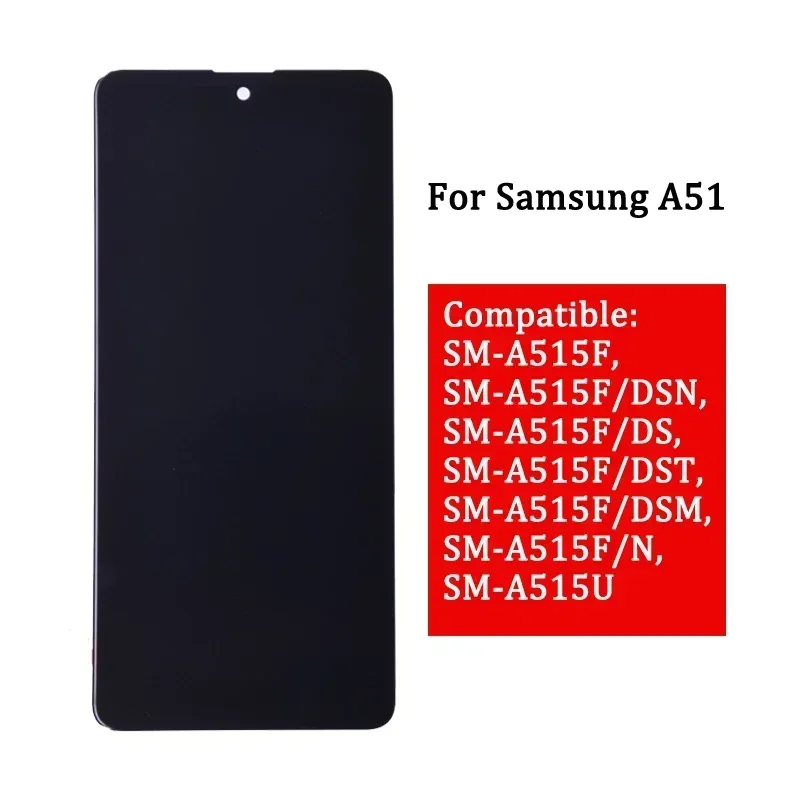 Super AMOLED Display For Samsung A51 LCD A515 A515F/DS A515FD A515 LCD Display Touch Screen Replacement A515F Display