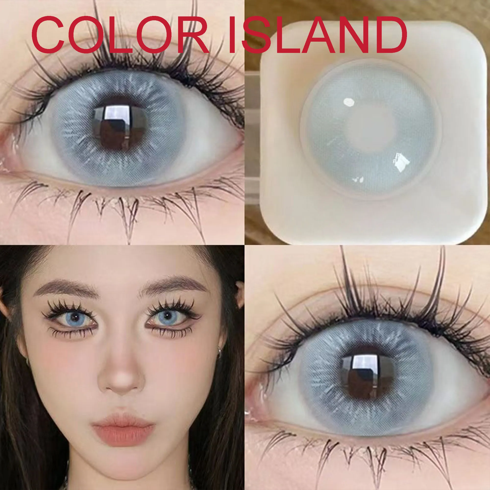 Coslens Women Men Accessories 14.20mm Soft Contact Lenses with Power lentes de contacto Color Island Blue