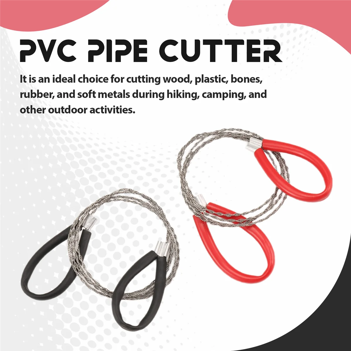 [En stock] 2 uds sierra de Cable de tubo de PVC sierra de alambre de acero inoxidable sierra de cuerda de bolsillo manual sierra de alambre de supervivencia de emergencia corte también