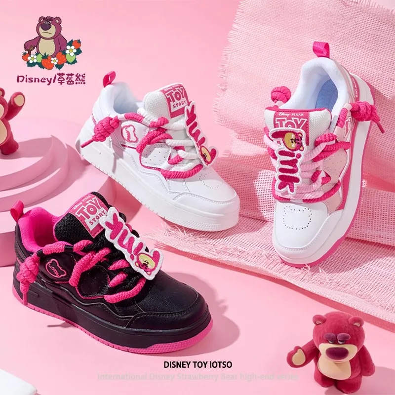 

Обувь Disney с клубничным медведем 2025 — модные кроссовки с героями мультфильмов для девочек, универсальная повседневная одежда на осень/зиму, детская повседневная обувь