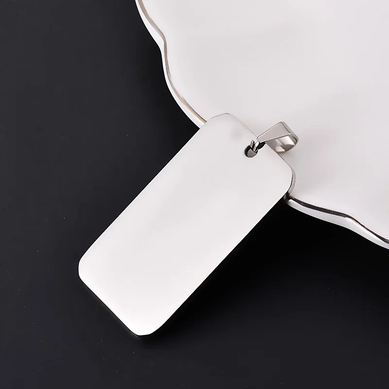 10pcs Wholesale Rectangle Stainless Steel Army ID Blank Dog Tags Pendant Necklace Jewelry Findings Hypollergenic 28x50mm