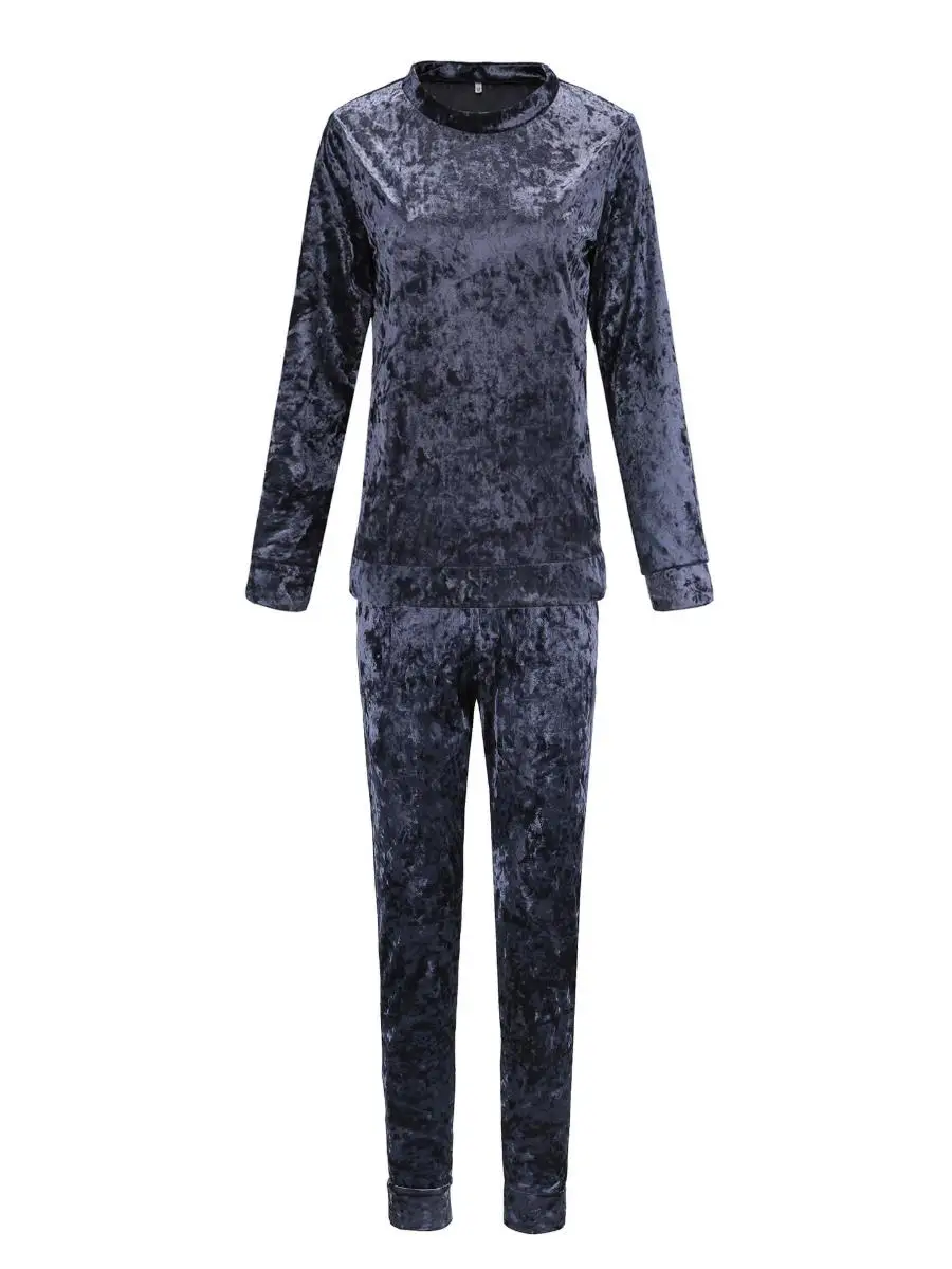 Conjunto Esportivo Casual de Manga Longa para Mulheres Europeias e Americanas, Conjunto de Poliéster Faion para o Inverno c...